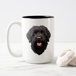 Labradoodle Black Dog Two-Tone Coffee Mug