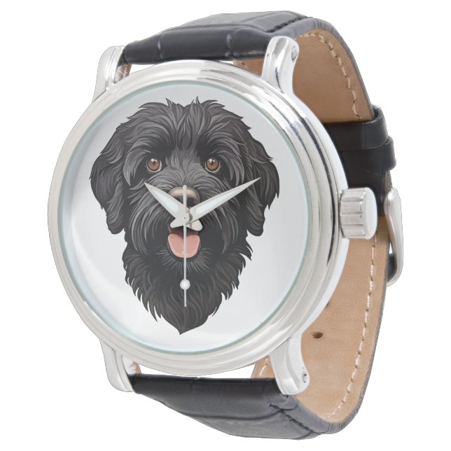 Labradoodle Black Dog Watch (Angled)