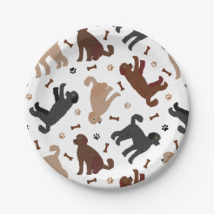 Labradoodle Bones and Paws Paper Plate
