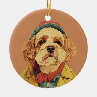 Labradoodle Ceramic Tree Decoration