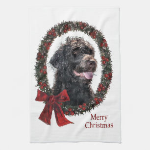 Labradoodle Christmas Gifts Tea Towel