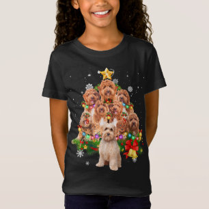 Labradoodle Christmas Tree Lights Funny Dog Xmas G T-Shirt