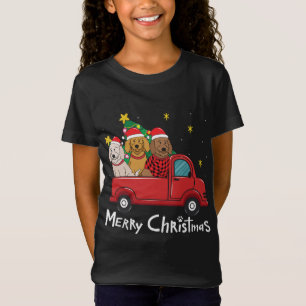 Labradoodle Christmas Truck Tree Mum Dad Xmas Dog T-Shirt