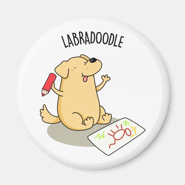 Labradoodle Cute Labrador Dog Pun Magnet (Front)