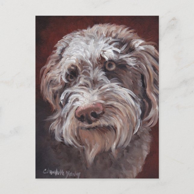 Labradoodle Dog Art Postcard (Front)