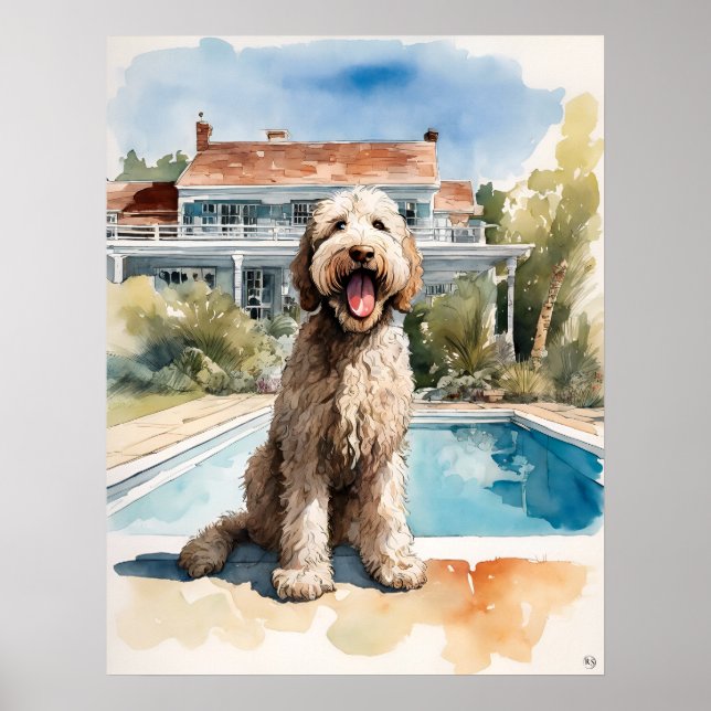 Labradoodle - Dog Art Print (Front)