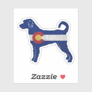 Labradoodle Dog Breed Silhouette Colorado Flag