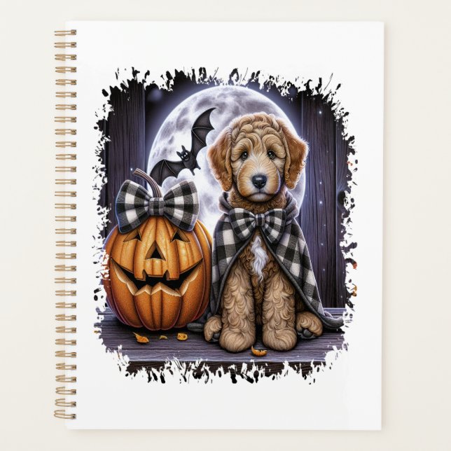 Labradoodle Dog Halloween Square Planner (Front)