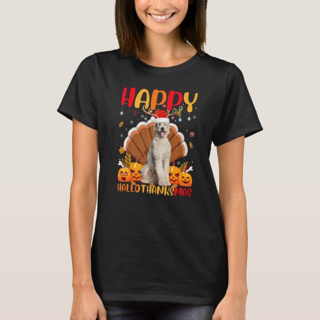 Labradoodle Dog  Happy Labradoodle Hellothanksmas T-Shirt (Front)