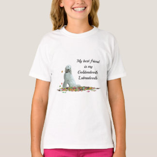 Labradoodle Dog In Leaves Kids T-Shirt