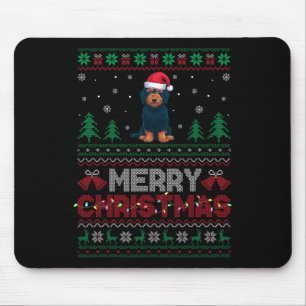 Labradoodle Dog Lovers Santa Hat Christmas Tree Li Mouse Pad