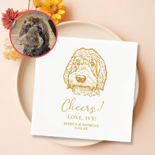 Labradoodle Dog Personalised Cheers Napkin