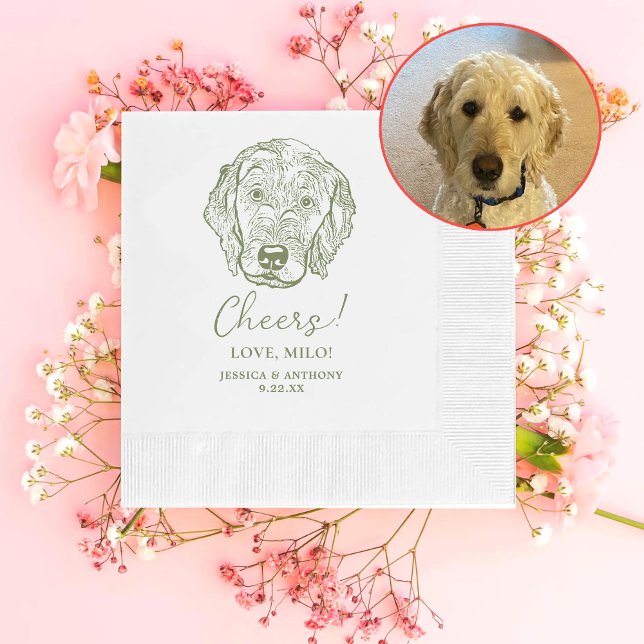 Labradoodle Dog Personalised Cheers Napkins (Creator Uploaded)