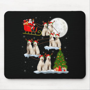 Labradoodle Dog Santa Sleigh Flying Funny Magical  Mouse Pad