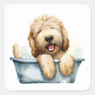 Labradoodle Dog Square Sticker