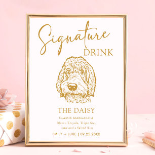 Labradoodle Dog Wedding Signature Drink Sign