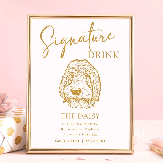 Labradoodle Dog Wedding Signature Drink Sign (Creator Uploaded)
