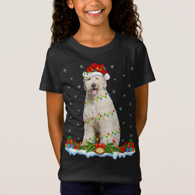 Labradoodle Dog Xmas Lighting Santa Labradoodle Ch T-Shirt (Front)