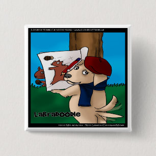 Labradoodle Funny Gifts Tees Mugs Cards Etc 15 Cm Square Badge