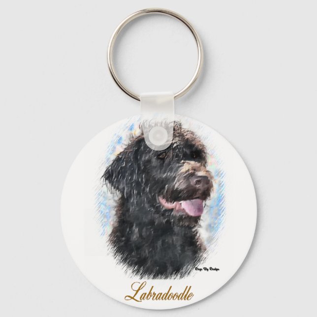 Labradoodle Gifts Key Ring (Front)
