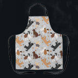 Labradoodle / Goldendoodle Bones and Paws Apron<br><div class="desc">Cute Labradoodle / Goldendoodle dogs sit and stand and rollover with cream,  apricot,  chocolate,  black and parti coats with scattered dog bones and pawprints pattern.</div>