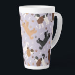 Labradoodle / Goldendoodle Bones and Paws Latte Mug<br><div class="desc">Cute Labradoodle / Goldendoodle dogs sit and stand and rollover with cream,  apricot,  chocolate,  black and parti coats with scattered dog bones and pawprints pattern.</div>