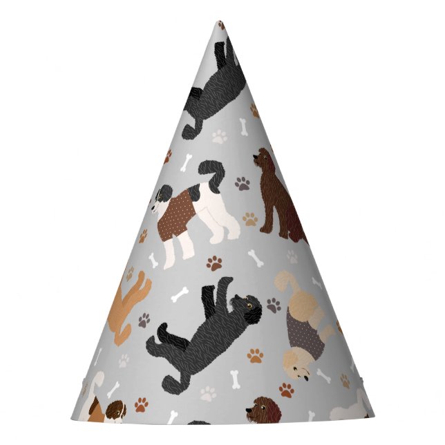 Labradoodle / Goldendoodle Bones and Paws Party Ha Hat (Front)