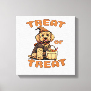 Labradoodle Halloween Dog Costume �Treat or Treat� Canvas Print