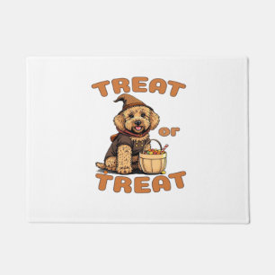 Labradoodle Halloween Dog Costume �Treat or Treat� Doormat