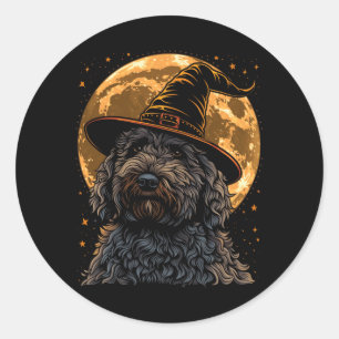 Labradoodle Halloween Dog Funny Cute Doodle Mum Classic Round Sticker