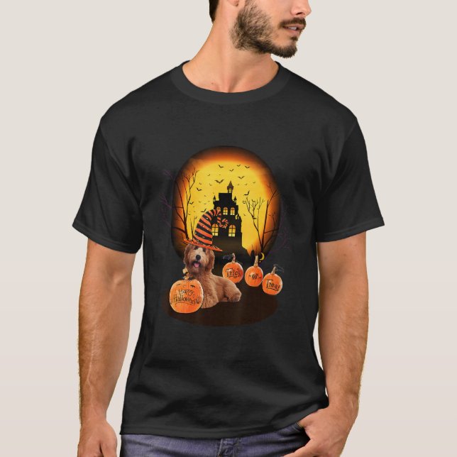 Labradoodle Halloween For Kids Mom Dad Love Dog T-Shirt (Front)