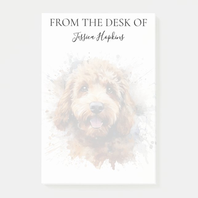 Labradoodle Lover Monogrammed Dog Post-it Notes (Front)