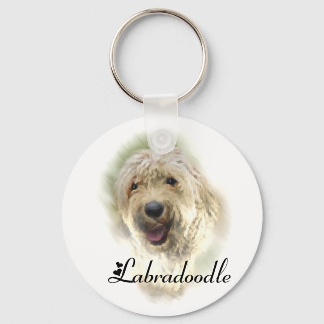 Labradoodle Lovers Gifts Key Ring (Front)