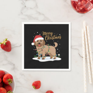 Labradoodle Merry Christmas Funny Xmas Dog Lover Napkin
