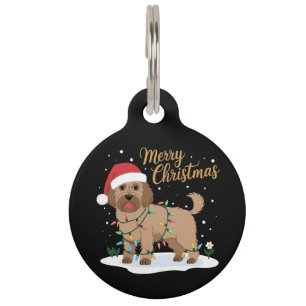 Labradoodle Merry Christmas Funny Xmas Dog Lover Pet Tag
