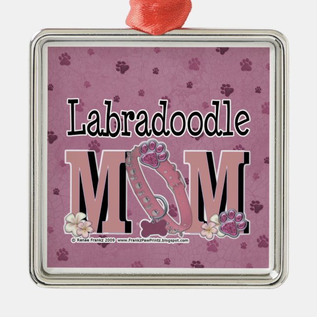 LabraDoodle MOM Metal Tree Decoration (Front)