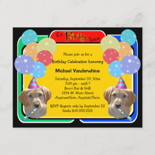 Labradoodle Puppy Birthday Barker Invitation