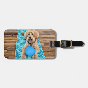 Labradoodle - Riley - Yoga Dog Luggage Tag