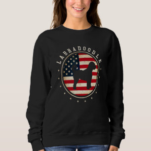 Labradoodle Usa Flag 4th July Dog Mum Dad Sweatshirt