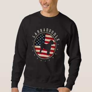 Labradoodle Usa Flag 4th July Dog Mum Dad Sweatshirt