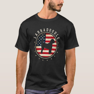 Labradoodle Usa Flag 4th July Dog Mum Dad T-Shirt