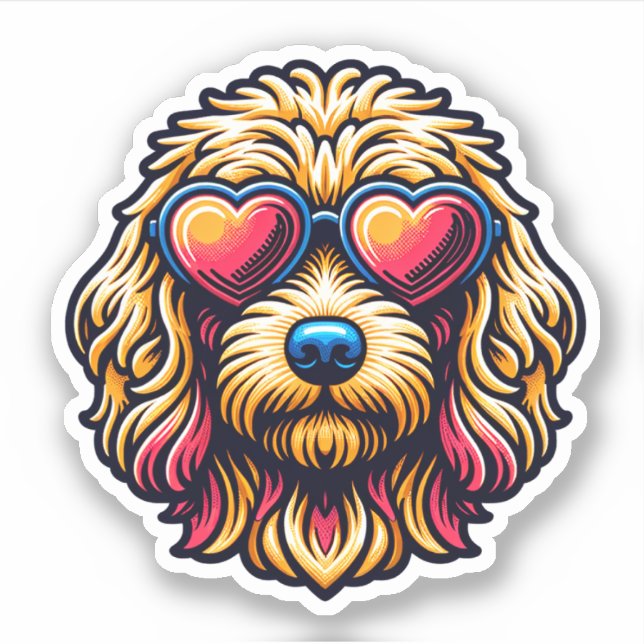 Labradoodle Vinyl Dog Sticker (Front)