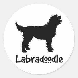 Labradoodle w/ Cool Text Classic Round Sticker