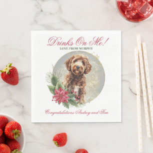 Labradoodle Wedding Napkins With Dogs Photo
