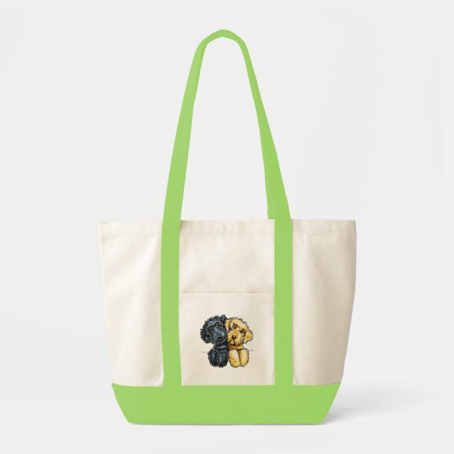 Labradoodles Black Yellow Lined Up Tote Bag (Front)