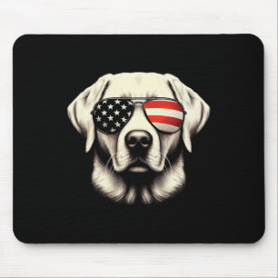 Labrador American Flag Sungles 4th Of July Patriot Mouse Pad