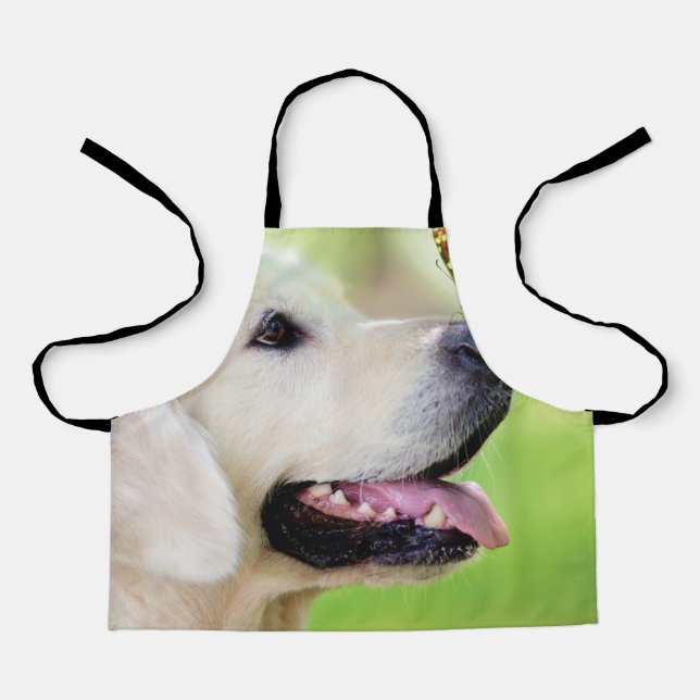 Labrador And Butterfly Throw Pillow Apron (Front)