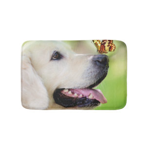 Labrador And Butterfly Throw Pillow Bath Mat