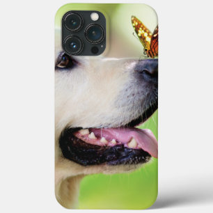 Labrador And Butterfly Throw Pillow iPhone 13 Pro Max Case