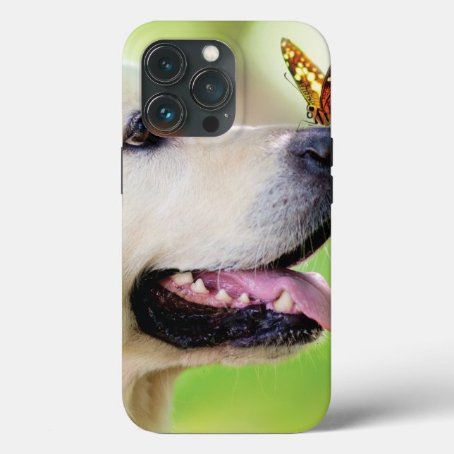 Labrador And Butterfly Throw Pillow Case-Mate iPhone Case (Back)